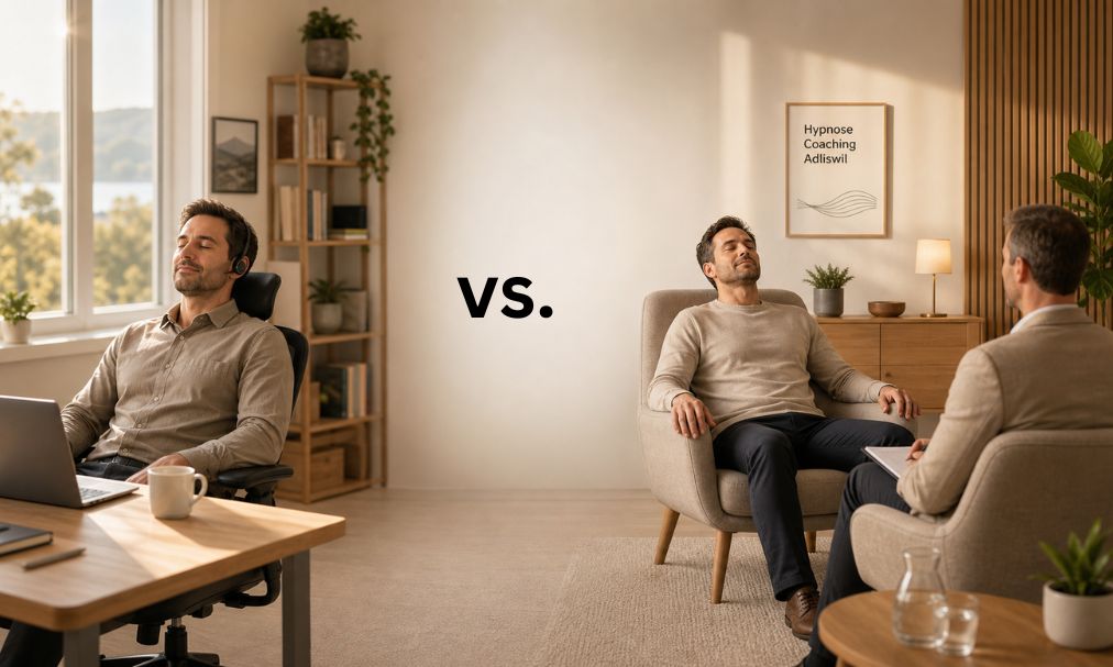 Darstellung von Online- vs. Präsenz-Coaching