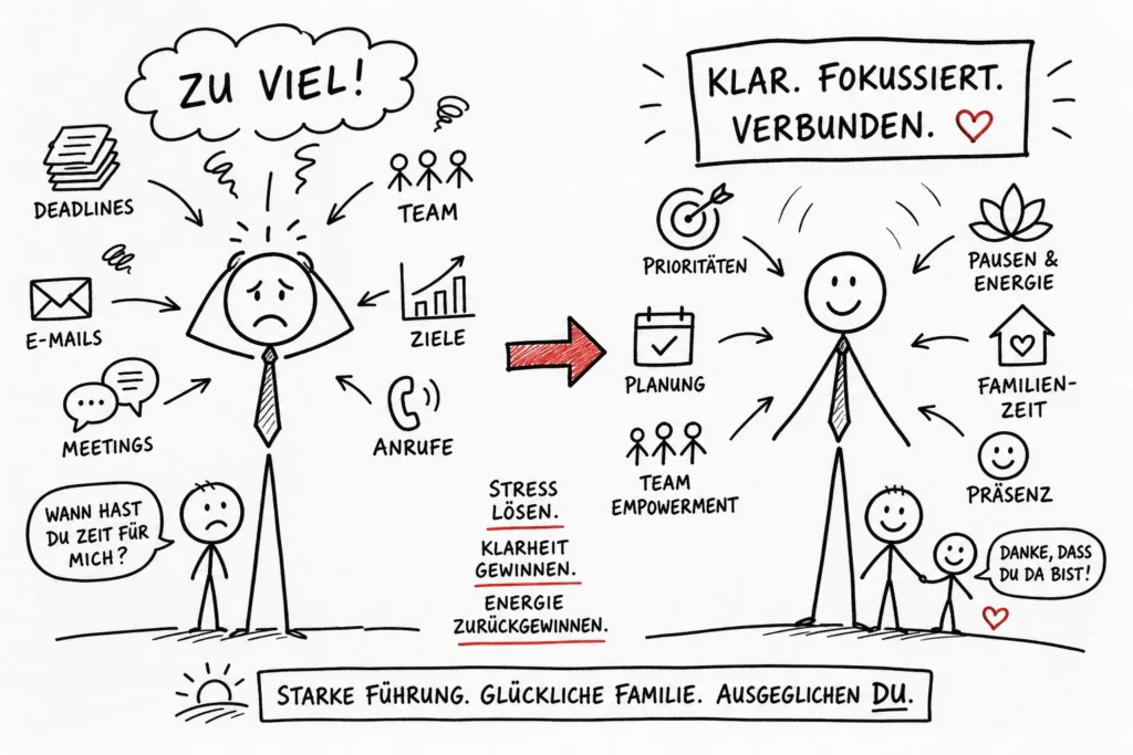 Stress als Führungskraft und Elternteil